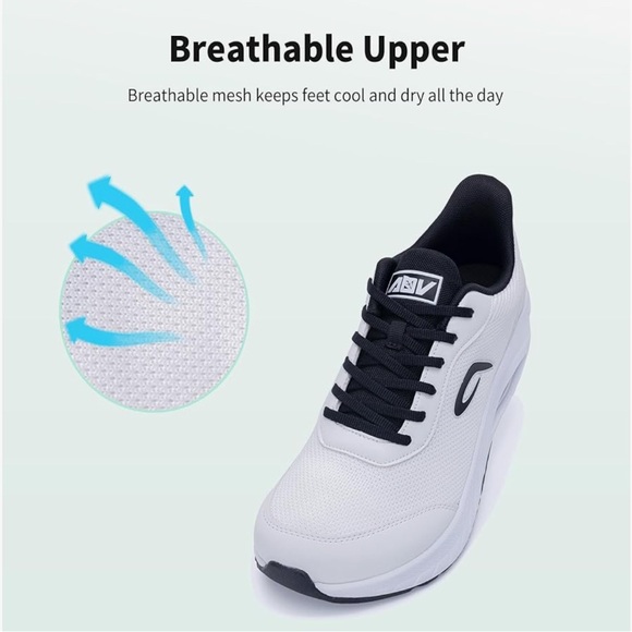 AOV ARCH SUPPORT White and Black Athletic Men's Shoes - Picture 5 of 6